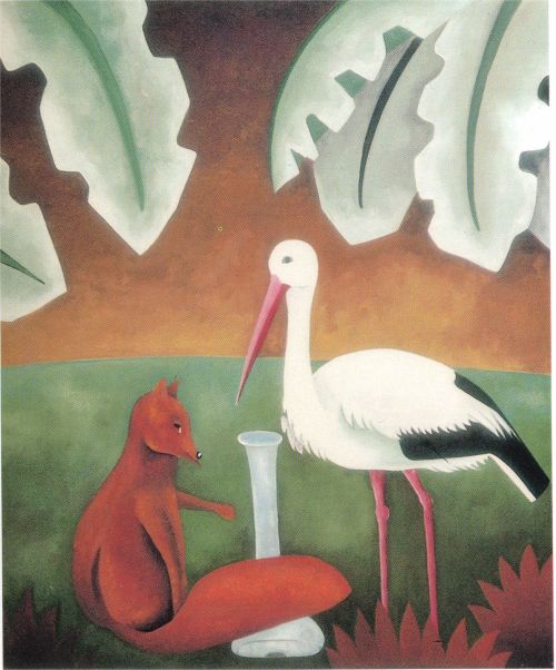 Minh hoạ của Willy Aractingy, 81 x 100 cm, 02/1989 (Nguồn: http://www.lafontaine.net/lesFables/afficheFable.php++cs_INTERRO++id=18)